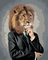 Malování podle čísel - LEV V OBLEČENÍ - 80x100 cm, vypnuté plátno na rám