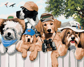 Malování podle čísel - PSI NA VÝLETĚ V PŘÍRODĚ (HOWARD ROBINSON) - 80x100 cm, bez rámu a bez vypnutí plátna