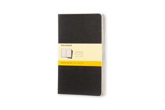 Moleskine: Sešity 3 ks čtverečkované černé L