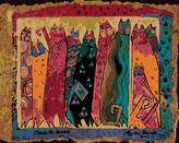 Malování podle čísel - KOČKY NA ZLATÉM POZADÍ - 80x100 cm, vypnuté plátno na rám