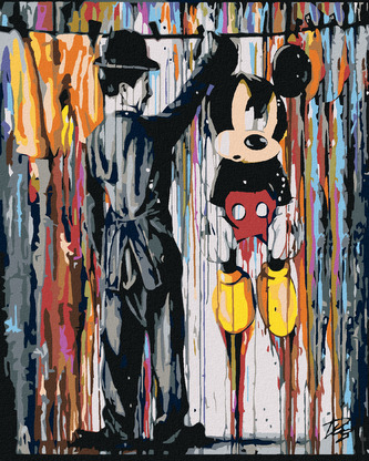 Malování podle čísel - MICKEY MOUSE - 40x50 cm, bez rámu a bez vypnutí plátna