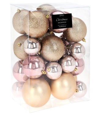 Vánoční ozdoby sada 26 ks HOMESTYLING rosegold
