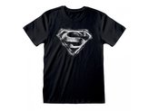 Pánské tričko DC Comics|Superman: Distressed Mono Logo (S) černé bavlna