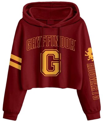 Dámská croptop mikina Harry Potter: Nebelvírský vysokoškolský styl (S) červená