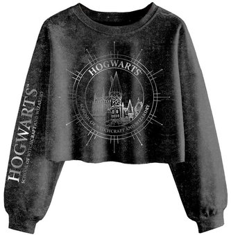Dámská croptop mikina Harry Potter: Bradavické souhvězdí (M) šedá