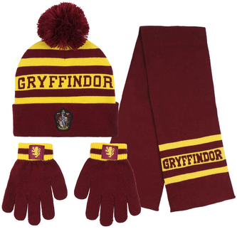 Zimní čepice, rukavice a šála Harry Potter: Nebelvír (univerzální)