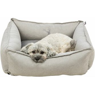 Pelech LENI obdélník s okrajem, 60 x 50 cm, písková/šedá