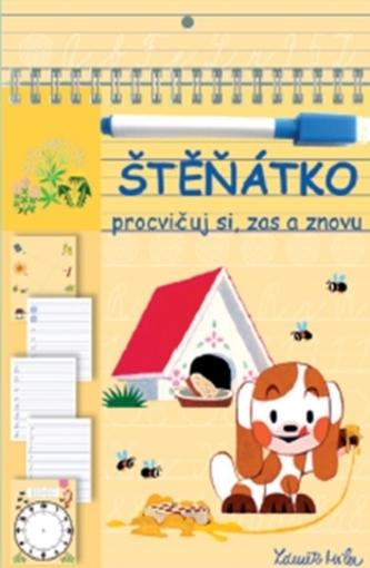 Štěňátko - Stíratelné listy A5 s popisovačem – Procvičuj si, zas a znovu