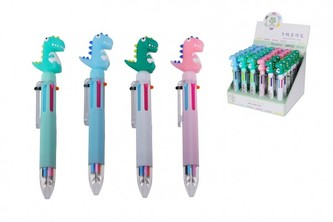 Tužka/pero dinosaurus 6 barev 14cm plast 4 barvy 36ks v boxu Tužka/pero dinosaurus 6 barev 14cm plast 4 barvy 36ks v boxu
