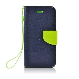 Pouzdro FANCY Diary iPhone 13 barva modrá/limetka