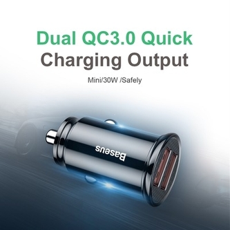 CL adaptér Baseus CCALL-YD01, 2X USB QC 3.0, 30W, barva černá