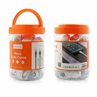 Datový kabel VIDVIE DC09 Micro USB, barva bílá multipack 30Ks