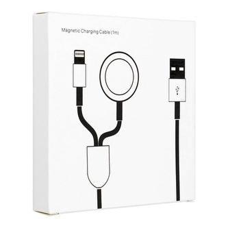 Datový kabel iPhone 2v1, lightning konektor + Apple watch 3W, 1A, barva bílá