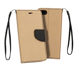 Pouzdro FANCY Diary iPhone 12, 12 Pro (6,1") barva zlatá/černá