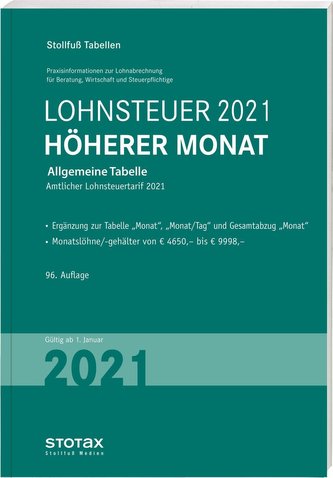 Tabelle, Lohnsteuer 2022 Höherer Monat