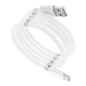 Datový kabel Magnet, USB Typ C 2,4A, barva bílá