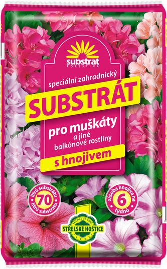 Substrát Forestina muškáty a jiné balkonové rostliny 70 l
