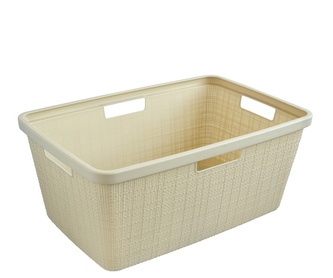 Koš na čisté prádlo JUTE 46 l; béžový; 59x26x39 cm; plast