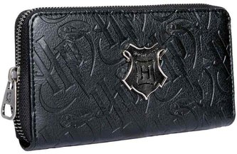 Dámská pěneženka - psaníčko Harry Potter: Erb Bradavic - Hogwarts (19 x 10 x 2 cm) černý polyester