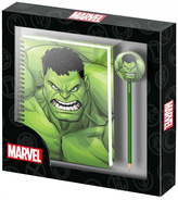 Poznámkový blok s propiskou Marvel: Hulk Destroy set 2 kusy (blok 14,8 x 19 cm)