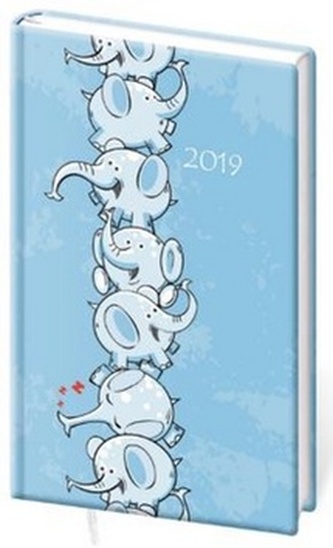 Diář 2019 A7 LYRA týdenní Elephants