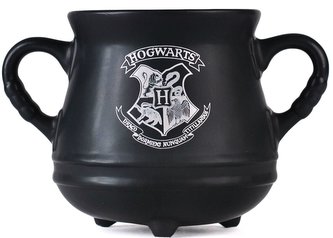 3D keramický hrnek-kotlík Harry Potter: Hogwarts (objem 650 ml) černý