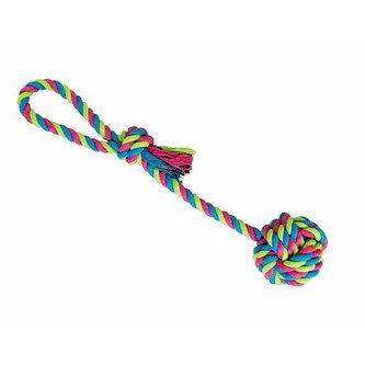Přetahovadlo HipHop bavlněný míč, červeno,modro,zelená - 38cm, 130g
