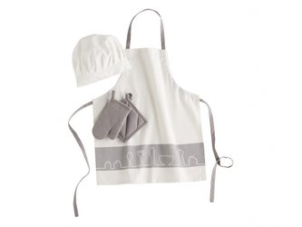 Kuchařská zástěra, čepice a chňapky BISTRO
