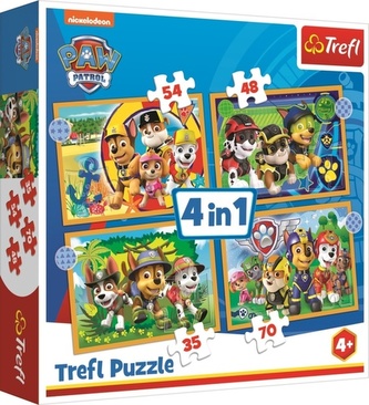 Puzzle Tlapková patrola: Prázdniny 4v1 Puzzle Tlapková patrola: Prázdniny 4v1
