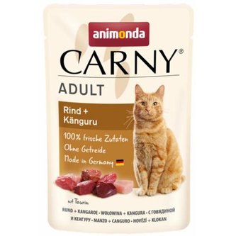 Carny Adult 85 g hovězí + klokan, kapsička pro kočky