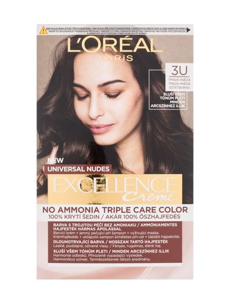 L´Oréal Paris Permanentní barva na vlasy Excellence Universal Nudes Excellence 48 ml Odstín 3U Tmavě hnědá woman