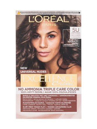 L´Oréal Paris Permanentní barva na vlasy Excellence Universal Nudes Excellence 48 ml Odstín 5U Světle hnědá woman