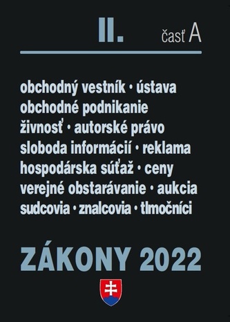 Zákony II časť A 2022 - Obchodné právo a živnostenské podnikanie