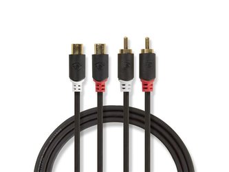 Kabel NEDIS 2xCINCH zdířka/2xCINCH konektor 2m