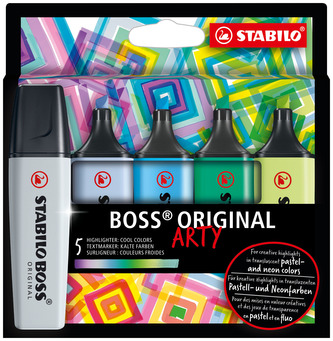 Zvýrazňovač - STABILO BOSS ORIGINAL - ARTY - 5 ks balení - 5 různých barev