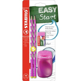 STABILO EASYgraph S školní set růžový L s ořezávatkem a pryží