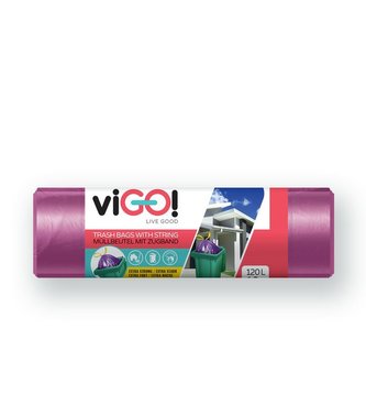 Pytle na odpadky zatahovací 10 ks; 110x70 cm; 120 l; plast