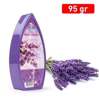Gelový osvěžovač vzduchu LEVANDULE 95g; 7x3,8x15cm; plast