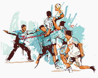 Malování podle čísel - HÁZENÁ - 80x100 cm, vypnuté plátno na rám