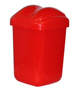 Koš FALA výklopný s tvarovaným víkem červený; 37x24,5x26 cm; 15 l; plast