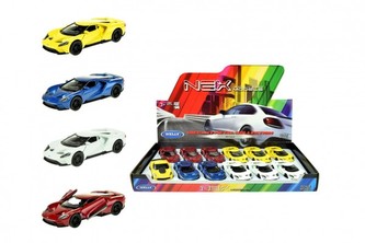 Auto Welly Ford 2017 GT kov/plast 12cm na zpětné natažení 4 barvy 12ks v boxu