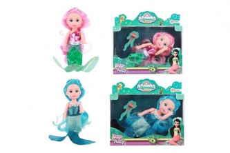 Panenka mořská panna plast 12cm 2 barvy v krabičce 13x12x3,5cm