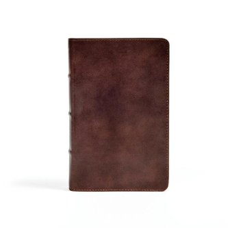 CSB Single-Column Personal Size Bible, Brown Genuine Leather