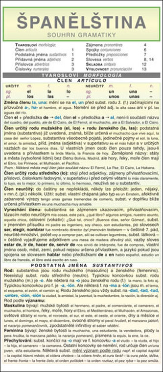 ŠPANĚLŠTINA souhrn gramatiky