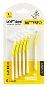 SOFTdent Butterfly Mezizubní kartáček zahnutý L 0,7 mm