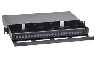 Triton 19" výsuvná optická vana 1U 24x SC, RAL9005 Triton 19" výsuvná optická vana 1U 24x SC, RAL9005