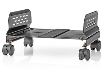 NEDIS ergonomický stojan na PC/ nastavitelná šířka/ 4 uzamykatelná kolečka/ černý