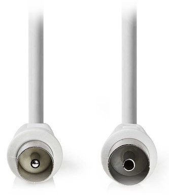 NEDIS koaxiální anténní kabel/ koaxiální zástrčka - koaxiální zásuvka/ bílý/ 10m