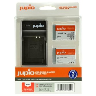 Set Jupio 2x  NB-13L 1050 mAh + USB nabíječka