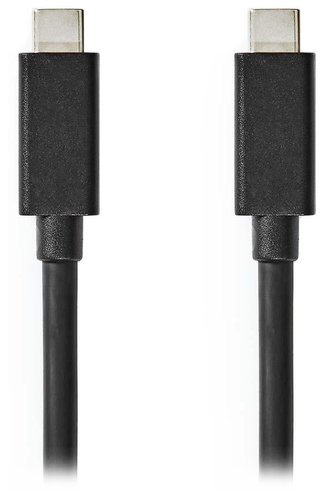 NEDIS kabel USB 3.2/ zástrčka USB-C - zástrčka USB-C/ 20 Gbps/ poniklovaný/ černý/ 1m